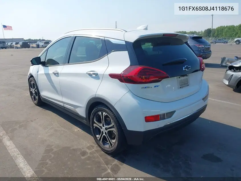 2018 Chevrolet Bolt Ev Premier VIN: 1G1FX6S08J4118676 Lot: 45016501