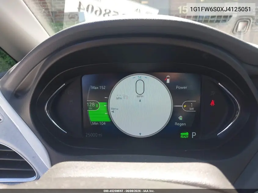 2018 Chevrolet Bolt Ev Lt VIN: 1G1FW6S0XJ4125051 Lot: 45259517