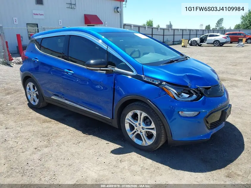 2018 Chevrolet Bolt Ev Lt VIN: 1G1FW6S03J4109984 Lot: 45591079