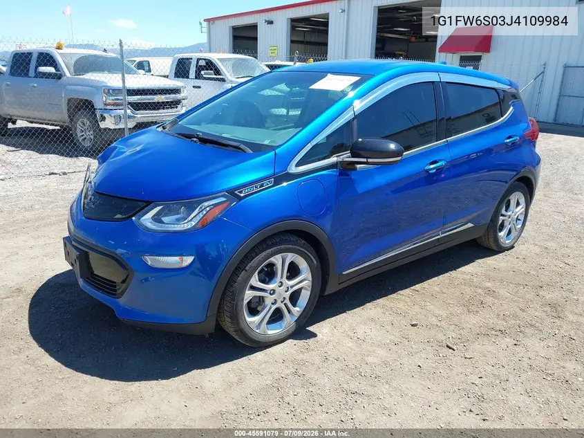 2018 Chevrolet Bolt Ev Lt VIN: 1G1FW6S03J4109984 Lot: 45591079