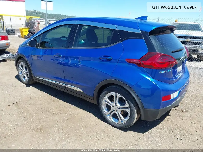 2018 Chevrolet Bolt Ev Lt VIN: 1G1FW6S03J4109984 Lot: 45591079