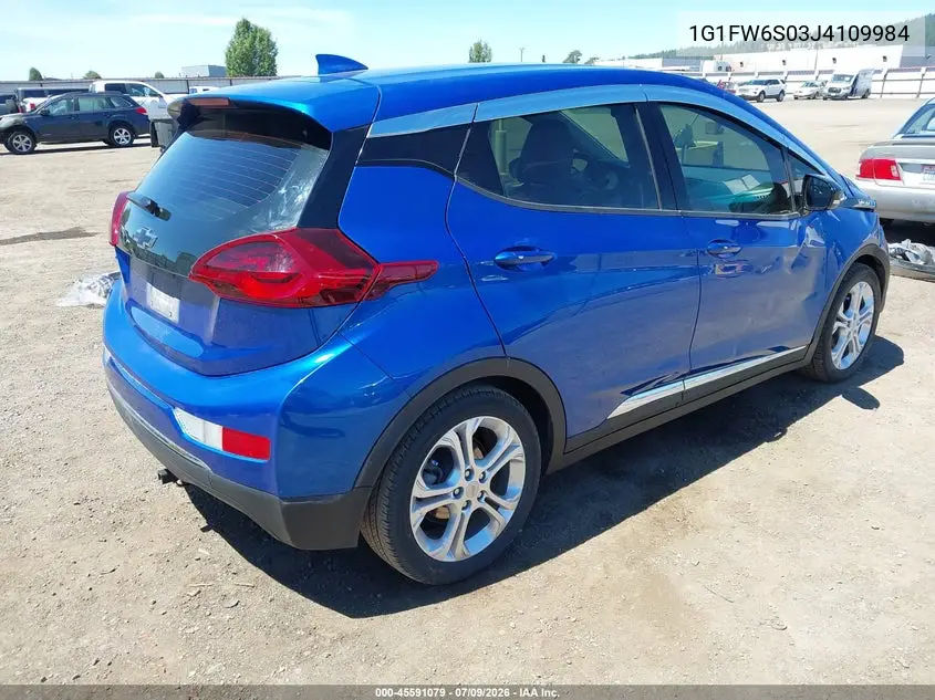 2018 Chevrolet Bolt Ev Lt VIN: 1G1FW6S03J4109984 Lot: 45591079
