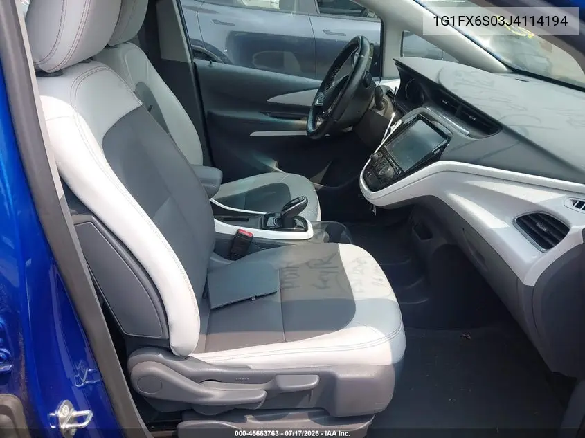 2018 Chevrolet Bolt Ev Premier VIN: 1G1FX6S03J4114194 Lot: 45663763