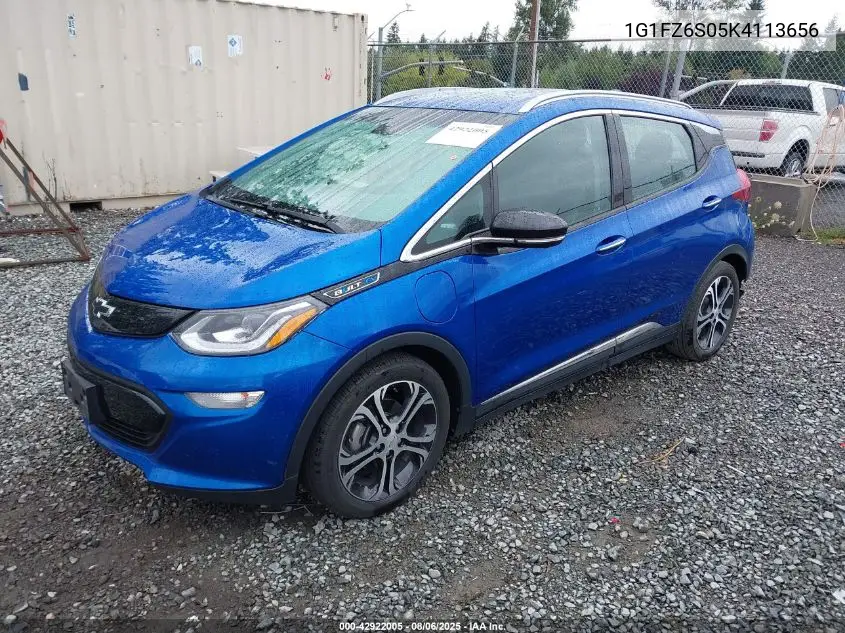 2019 Chevrolet Bolt Ev Premier VIN: 1G1FZ6S05K4113656 Lot: 42922005