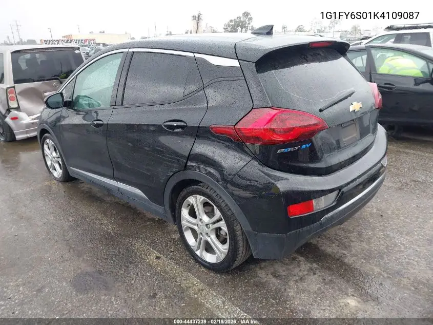2019 Chevrolet Bolt Ev Lt VIN: 1G1FY6S01K4109087 Lot: 44437239