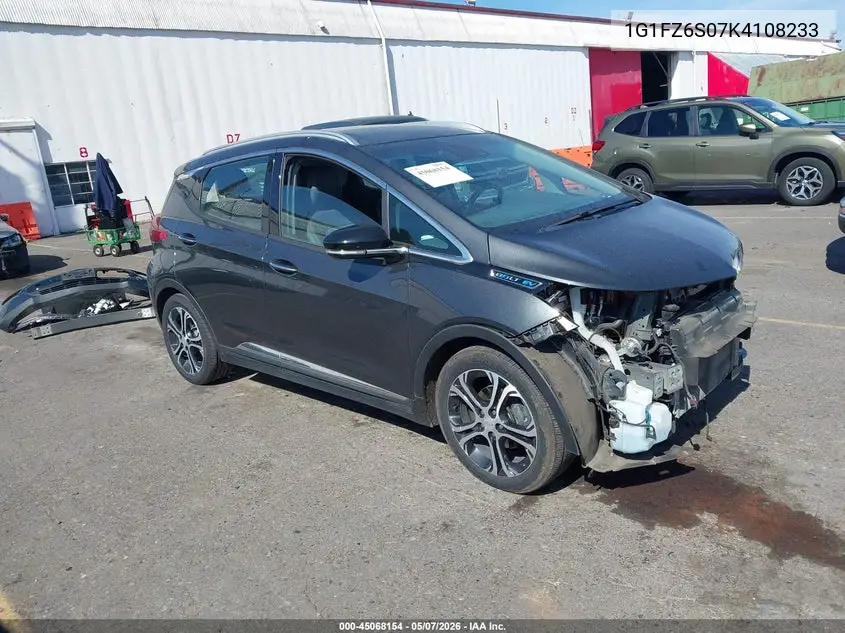 2019 Chevrolet Bolt Ev Premier VIN: 1G1FZ6S07K4108233 Lot: 45068154