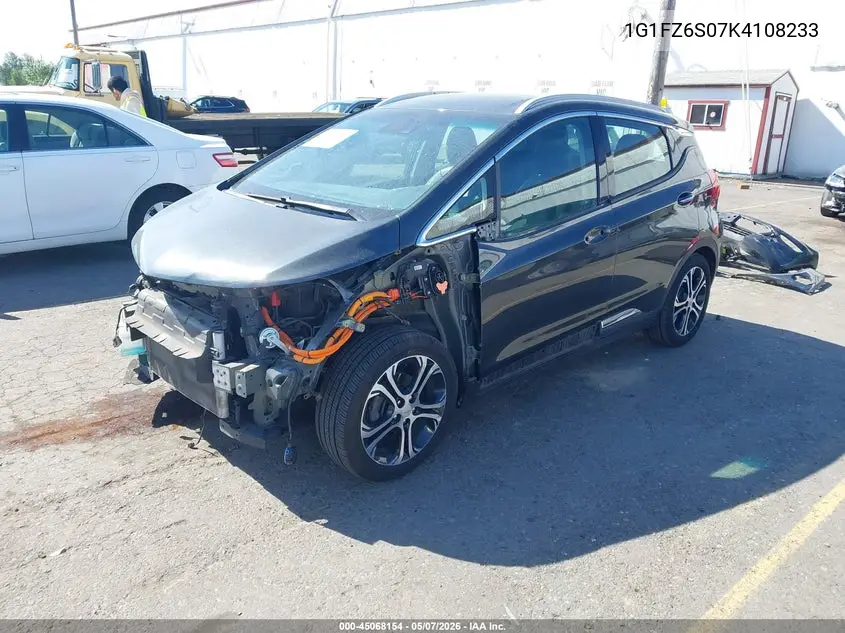 2019 Chevrolet Bolt Ev Premier VIN: 1G1FZ6S07K4108233 Lot: 45068154