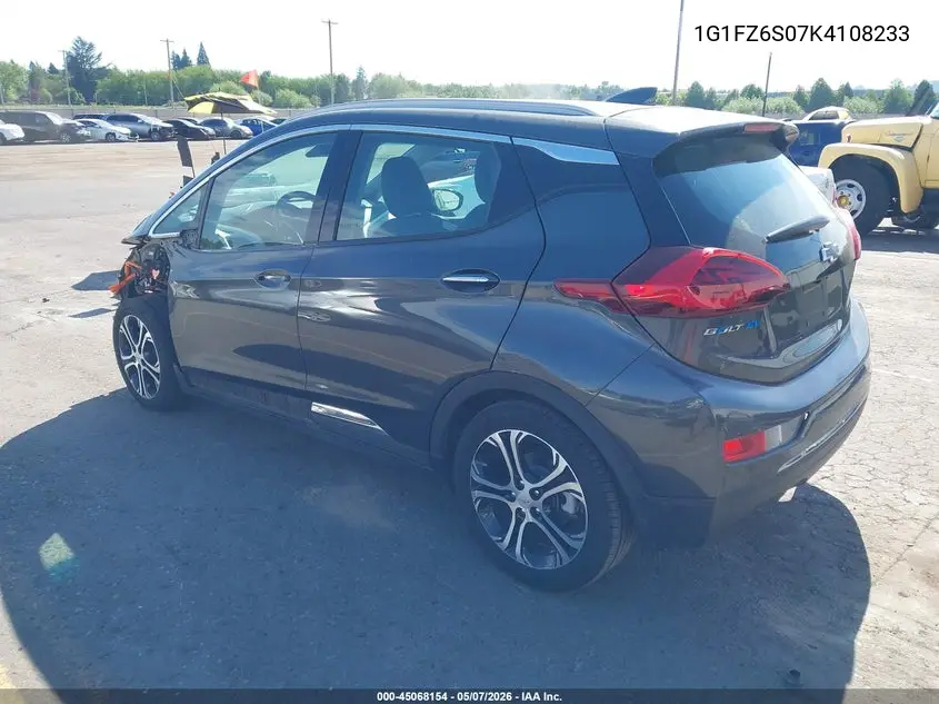 2019 Chevrolet Bolt Ev Premier VIN: 1G1FZ6S07K4108233 Lot: 45068154