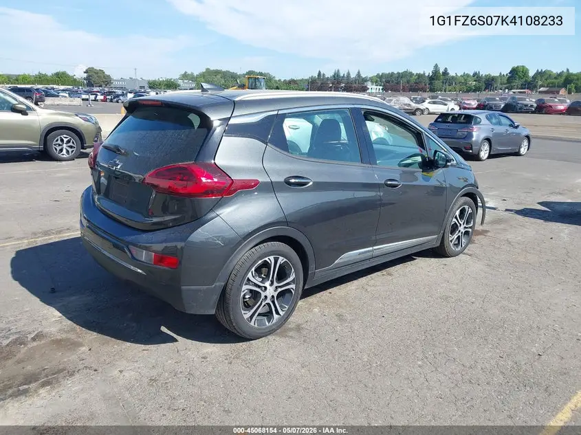 2019 Chevrolet Bolt Ev Premier VIN: 1G1FZ6S07K4108233 Lot: 45068154