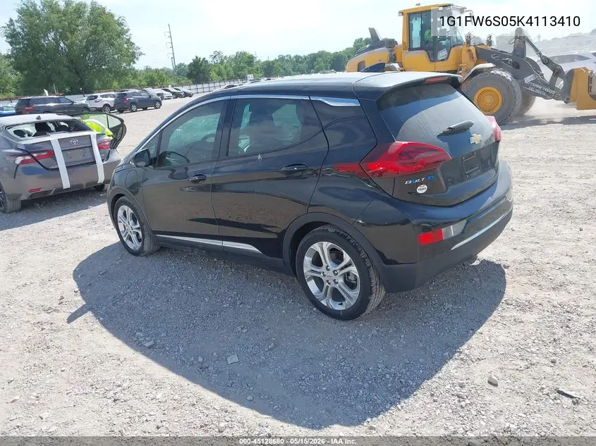 2019 Chevrolet Bolt Ev Lt VIN: 1G1FW6S05K4113410 Lot: 45128680