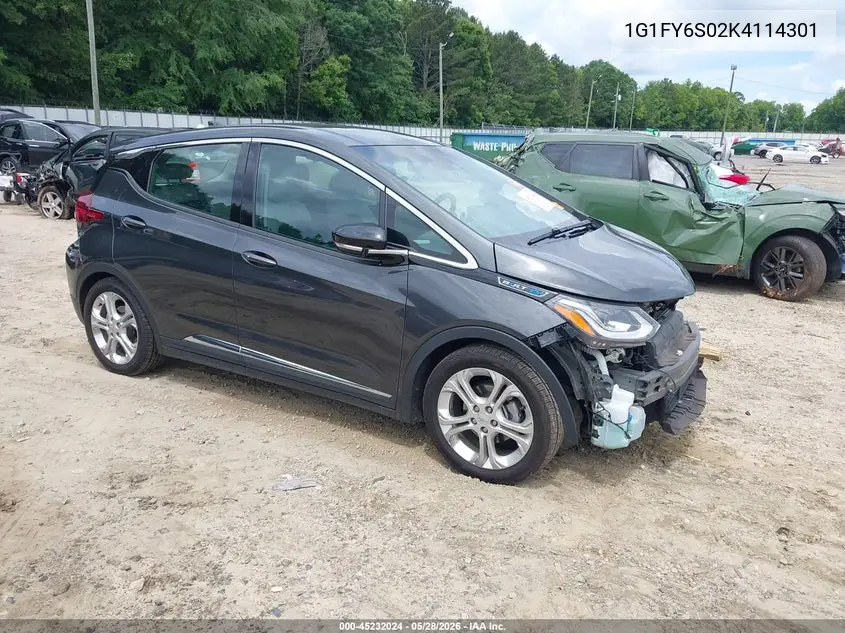 2019 Chevrolet Bolt Ev Lt VIN: 1G1FY6S02K4114301 Lot: 45232024