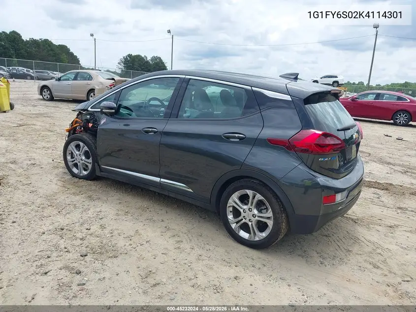 2019 Chevrolet Bolt Ev Lt VIN: 1G1FY6S02K4114301 Lot: 45232024