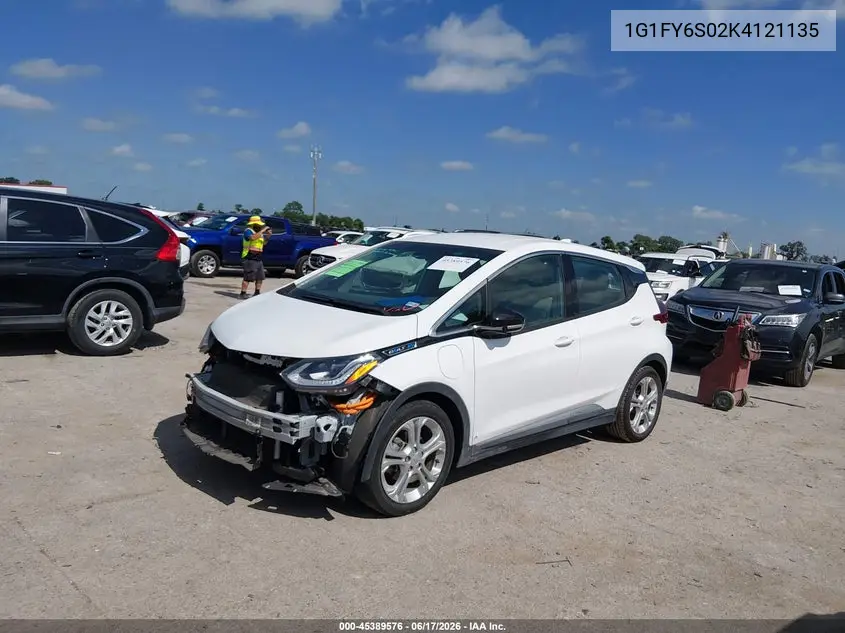 2019 Chevrolet Bolt Ev Lt VIN: 1G1FY6S02K4121135 Lot: 45389576