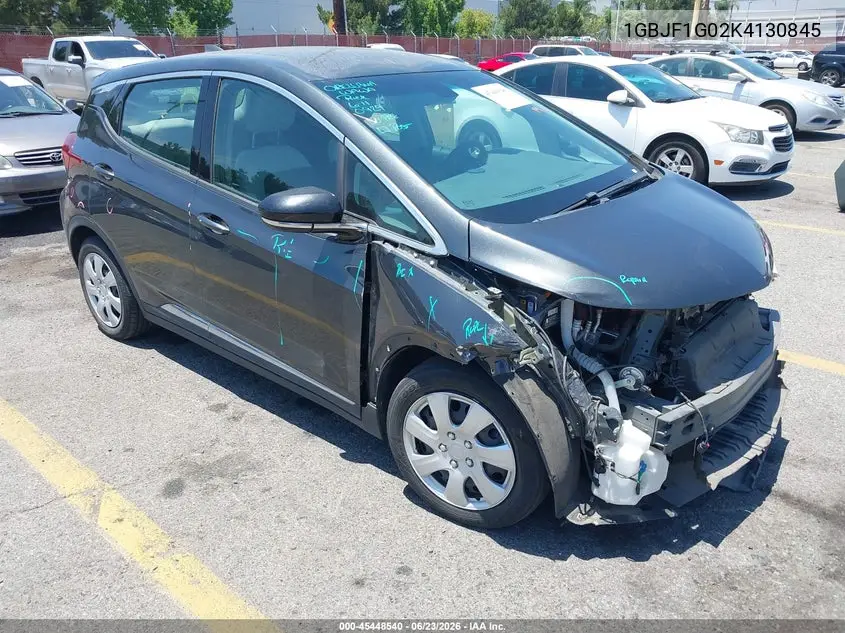 2019 Chevrolet Bolt Ev Lt VIN: 1GBJF1G02K4130845 Lot: 45448540