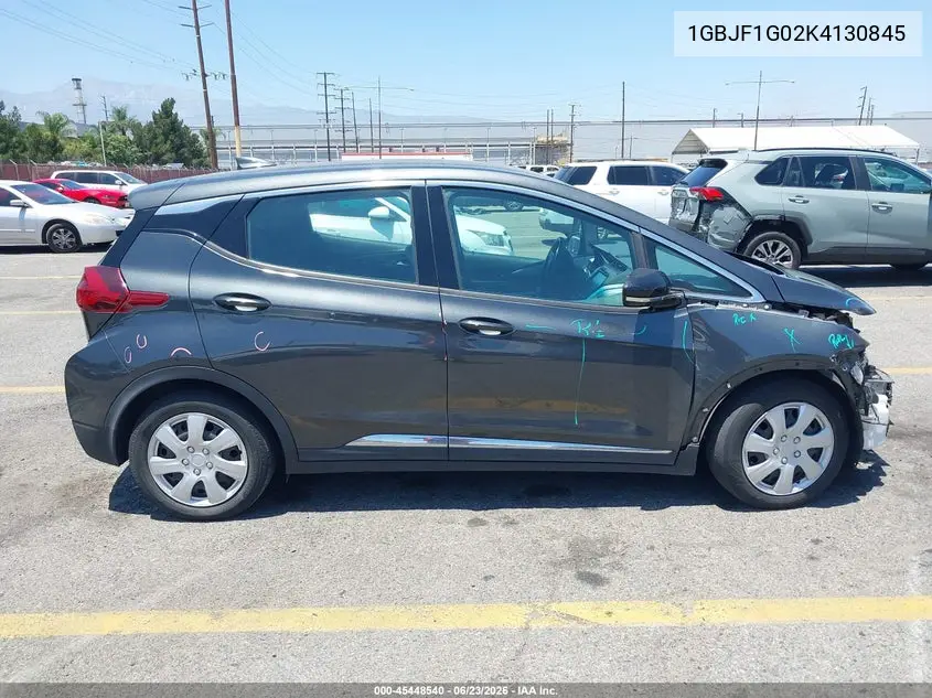 2019 Chevrolet Bolt Ev Lt VIN: 1GBJF1G02K4130845 Lot: 45448540