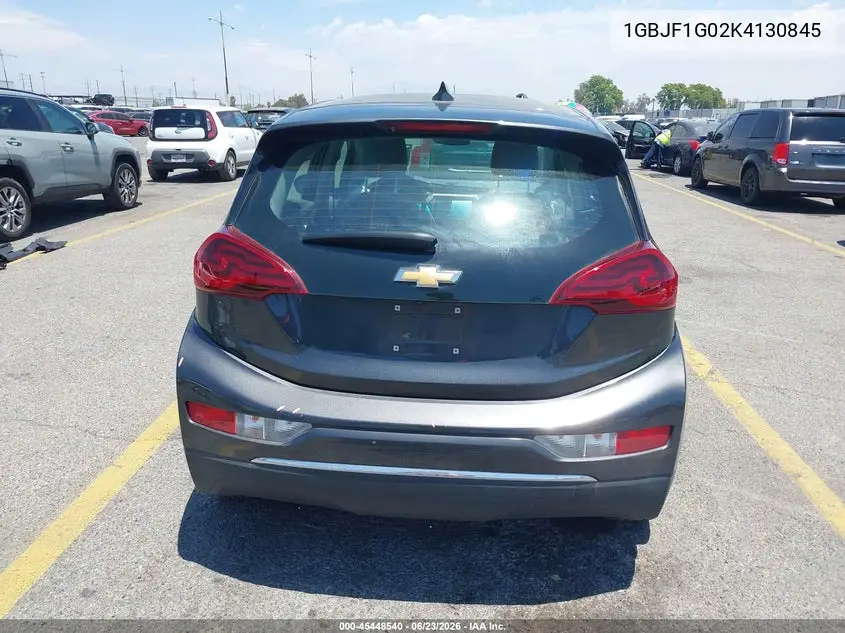 2019 Chevrolet Bolt Ev Lt VIN: 1GBJF1G02K4130845 Lot: 45448540