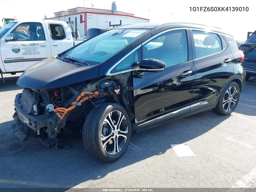 2019 Chevrolet Bolt Ev Premier VIN: 1G1FZ6S0XK4139010 Lot: 45544853