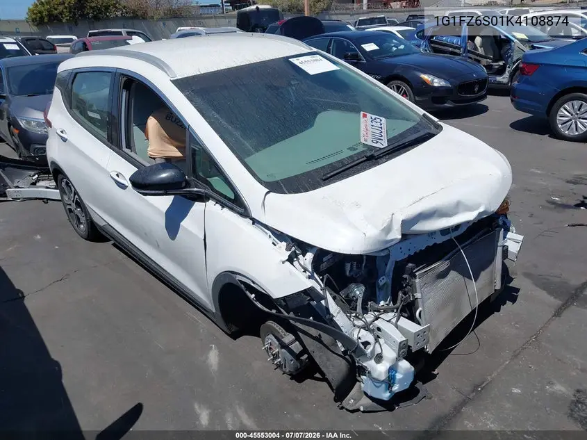 2019 Chevrolet Bolt Ev Premier VIN: 1G1FZ6S01K4108874 Lot: 45553004