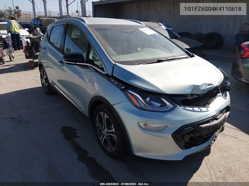 2019 Chevrolet Bolt Ev Premier VIN: 1G1FZ6S04K4110618 Lot: 45553622