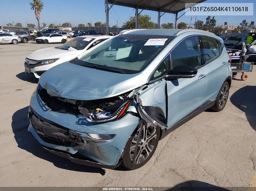2019 Chevrolet Bolt Ev Premier VIN: 1G1FZ6S04K4110618 Lot: 45553622