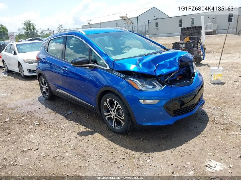 2019 Chevrolet Bolt Ev Premier VIN: 1G1FZ6S04K4135163 Lot: 45593014