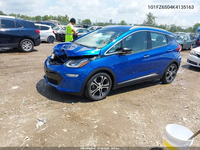 2019 Chevrolet Bolt Ev Premier VIN: 1G1FZ6S04K4135163 Lot: 45593014