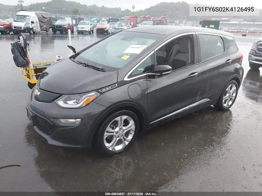 2019 Chevrolet Bolt Ev Lt VIN: 1G1FY6S02K4126495 Lot: 45634857