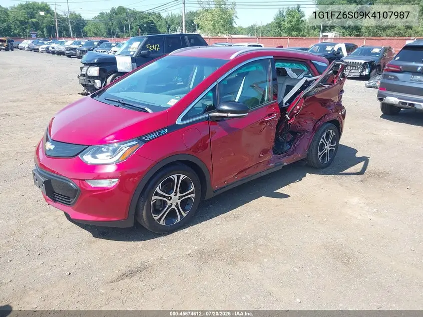 2019 Chevrolet Bolt Ev Premier VIN: 1G1FZ6S09K4107987 Lot: 45674612