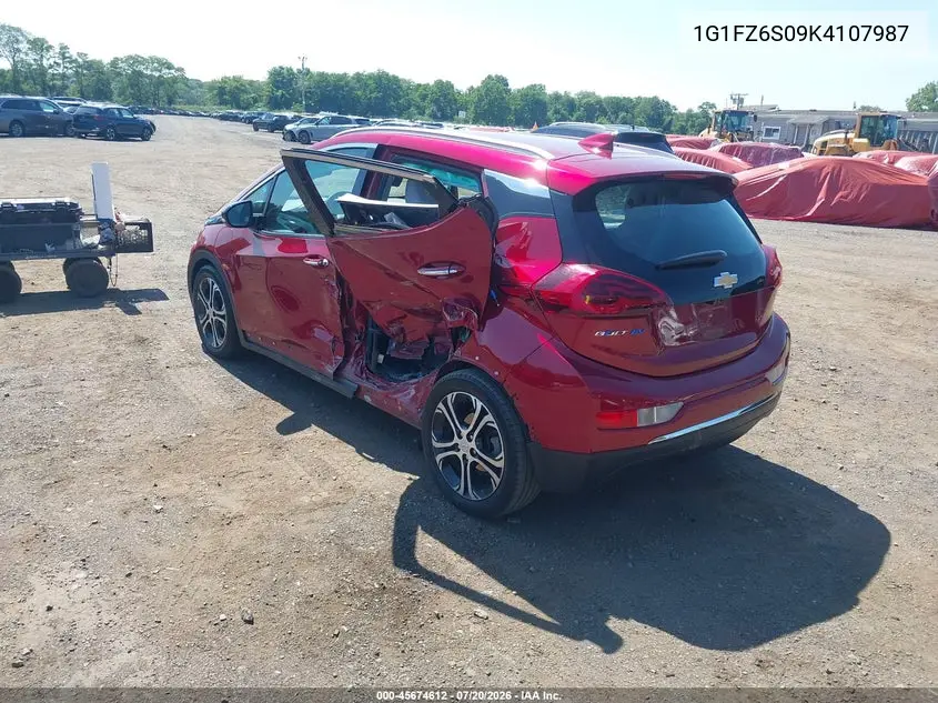 2019 Chevrolet Bolt Ev Premier VIN: 1G1FZ6S09K4107987 Lot: 45674612