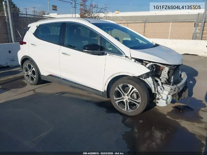 2020 Chevrolet Bolt Ev Fwd Premier VIN: 1G1FZ6S04L4135505 Lot: 44286916