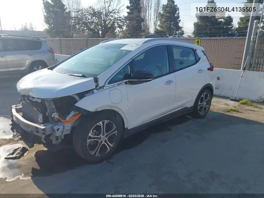 2020 Chevrolet Bolt Ev Fwd Premier VIN: 1G1FZ6S04L4135505 Lot: 44286916