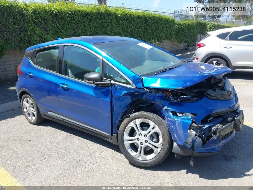 2020 Chevrolet Bolt Ev Fwd Lt VIN: 1G1FW6S05L4115238 Lot: 44925905