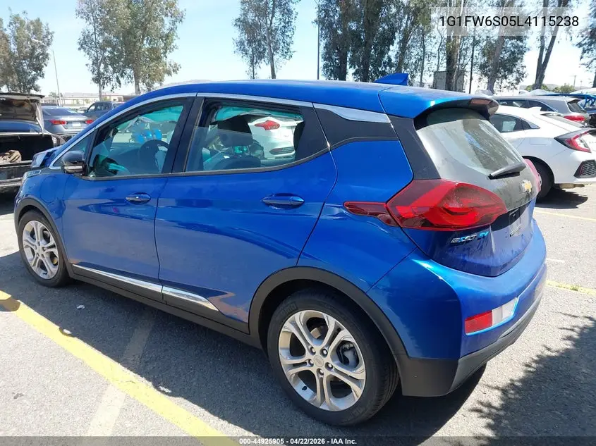 2020 Chevrolet Bolt Ev Fwd Lt VIN: 1G1FW6S05L4115238 Lot: 44925905
