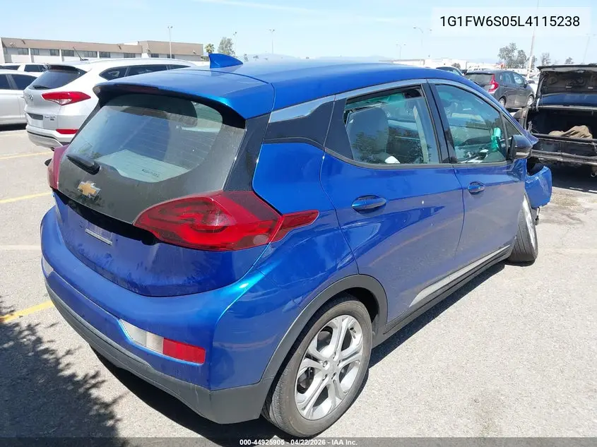 2020 Chevrolet Bolt Ev Fwd Lt VIN: 1G1FW6S05L4115238 Lot: 44925905