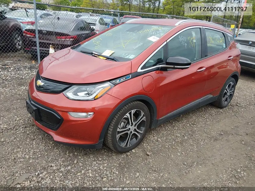 2020 Chevrolet Bolt Ev Fwd Premier VIN: 1G1FZ6S00L4111797 Lot: 45094816
