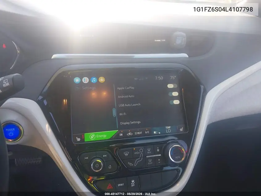 2020 Chevrolet Bolt Ev Fwd Premier VIN: 1G1FZ6S04L4107798 Lot: 45147712