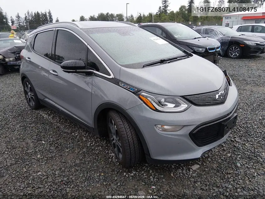 2020 Chevrolet Bolt Ev Fwd Premier VIN: 1G1FZ6S07L4108475 Lot: 45294547