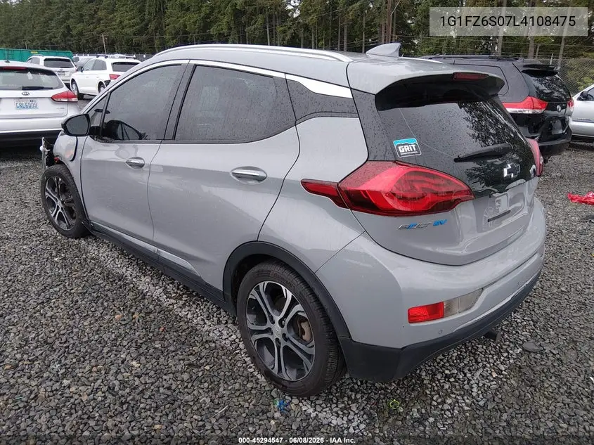 2020 Chevrolet Bolt Ev Fwd Premier VIN: 1G1FZ6S07L4108475 Lot: 45294547