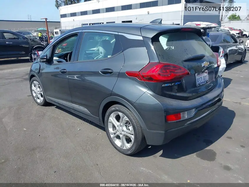 2020 Chevrolet Bolt Ev Fwd Lt VIN: 1G1FY6S07L4138207 Lot: 45354418