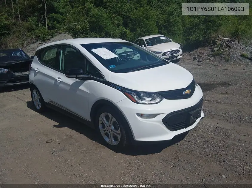 2020 Chevrolet Bolt Ev Fwd Lt VIN: 1G1FY6S01L4106093 Lot: 45356770