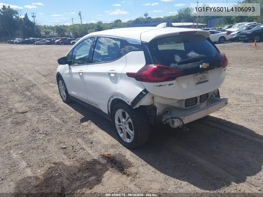2020 Chevrolet Bolt Ev Fwd Lt VIN: 1G1FY6S01L4106093 Lot: 45356770