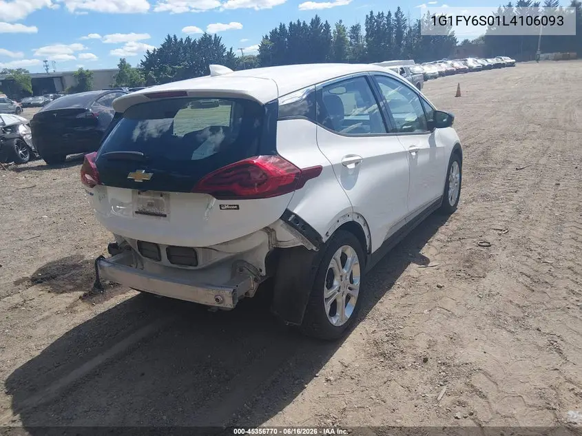 2020 Chevrolet Bolt Ev Fwd Lt VIN: 1G1FY6S01L4106093 Lot: 45356770