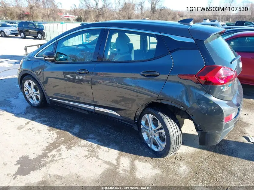 2021 Chevrolet Bolt Ev Fwd Lt VIN: 1G1FW6S03M4107530 Lot: 44618421