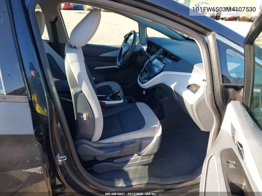2021 Chevrolet Bolt Ev Fwd Lt VIN: 1G1FW6S03M4107530 Lot: 44618421