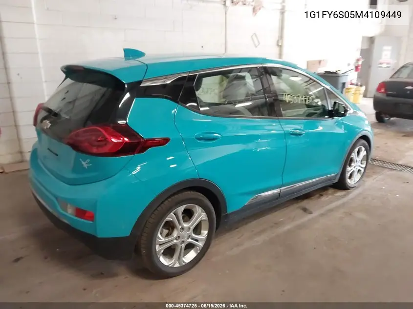2021 Chevrolet Bolt Ev Fwd Lt VIN: 1G1FY6S05M4109449 Lot: 45374725