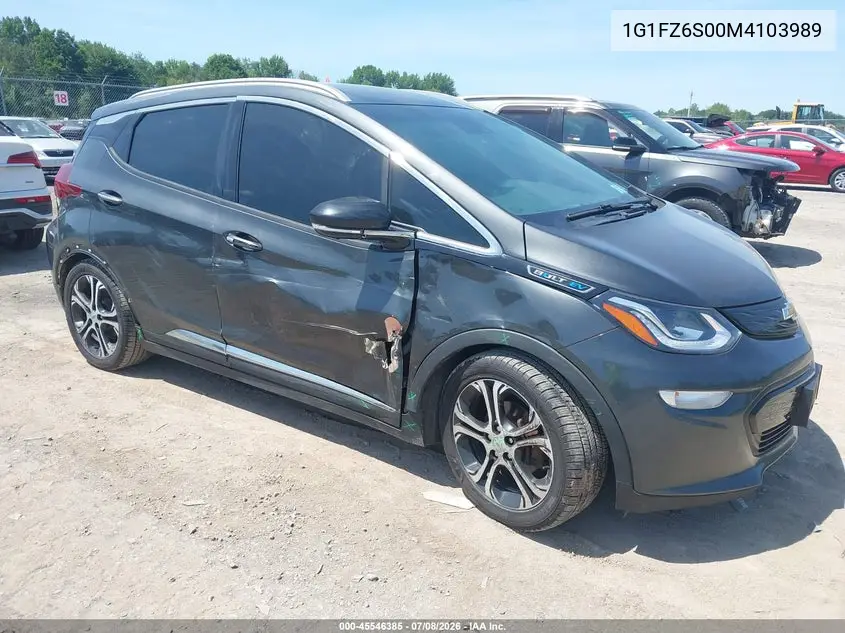 2021 Chevrolet Bolt Ev Fwd Premier VIN: 1G1FZ6S00M4103989 Lot: 45546385