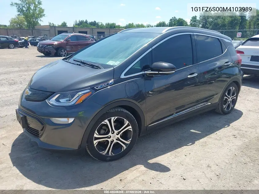 2021 Chevrolet Bolt Ev Fwd Premier VIN: 1G1FZ6S00M4103989 Lot: 45546385