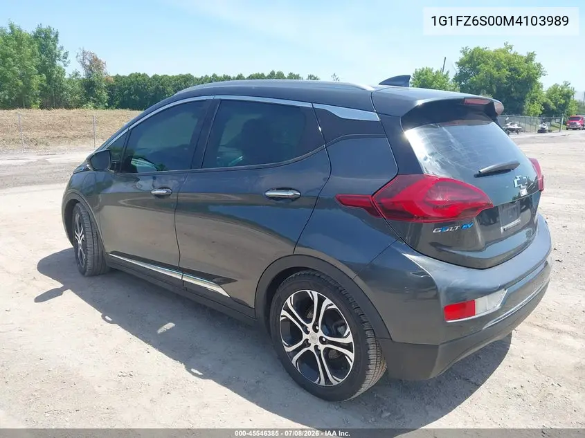 2021 Chevrolet Bolt Ev Fwd Premier VIN: 1G1FZ6S00M4103989 Lot: 45546385