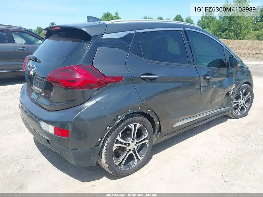 2021 Chevrolet Bolt Ev Fwd Premier VIN: 1G1FZ6S00M4103989 Lot: 45546385