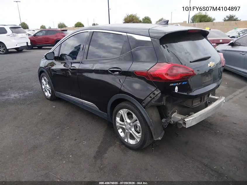 2021 Chevrolet Bolt Ev Fwd Lt VIN: 1G1FY6S07M4104897 Lot: 45676555